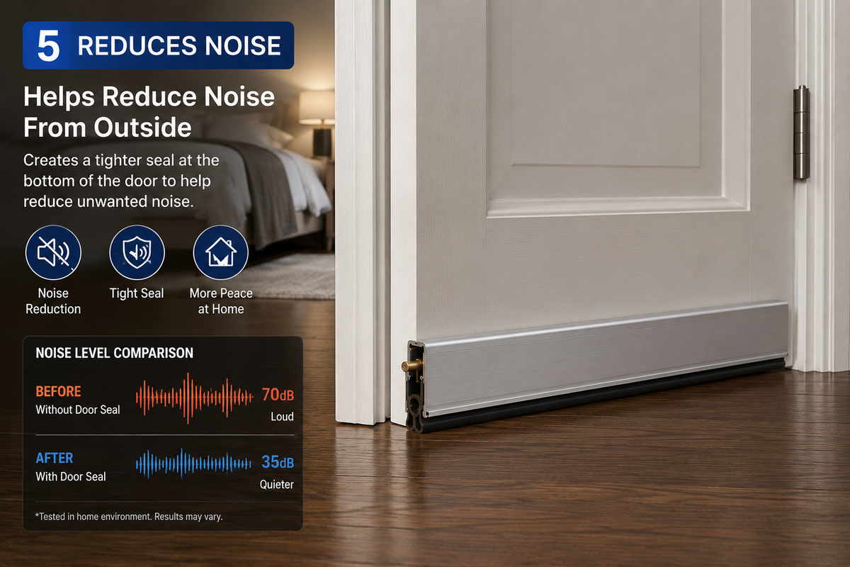 Automatic Drop-Down Door Seal – Blocks Drafts, Noise & Light