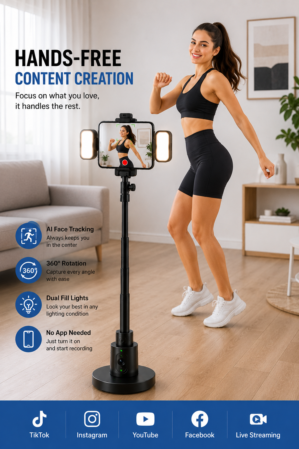 AutoTrack 360™ – AI Face Tracking Tripod